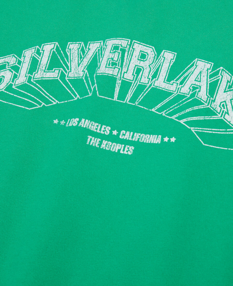 The Kooples F GREEN light green t-shirt with silverlake serigraphy