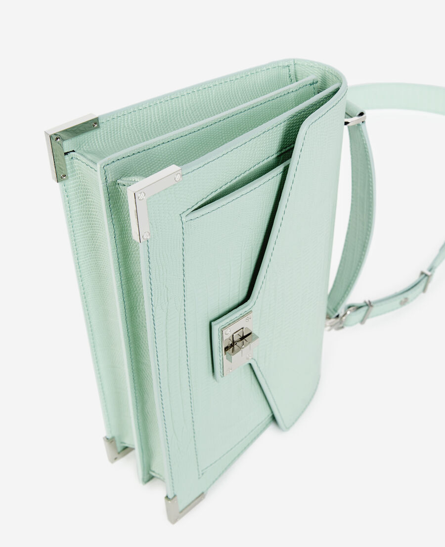 grüne ledertasche medium