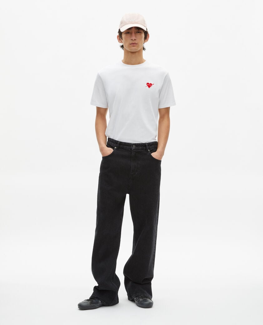 The Kooples H WHITE t-shirt with white heart flocking