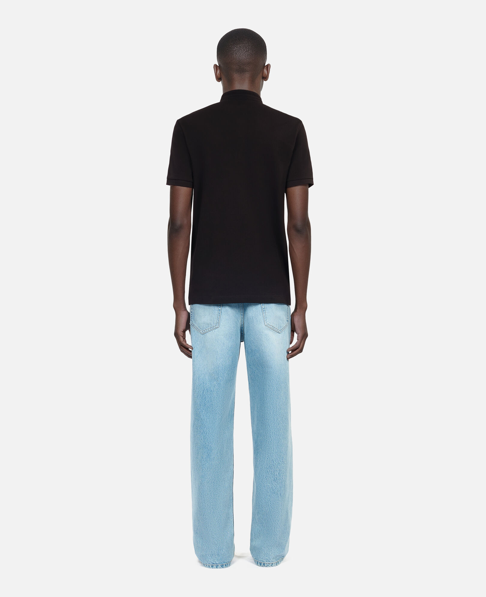 The Kooples MEN BLACK black pique cotton polo t-shirt