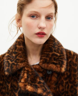 The Kooples FEMME LEOPARD manteau court effet fourrure léopard