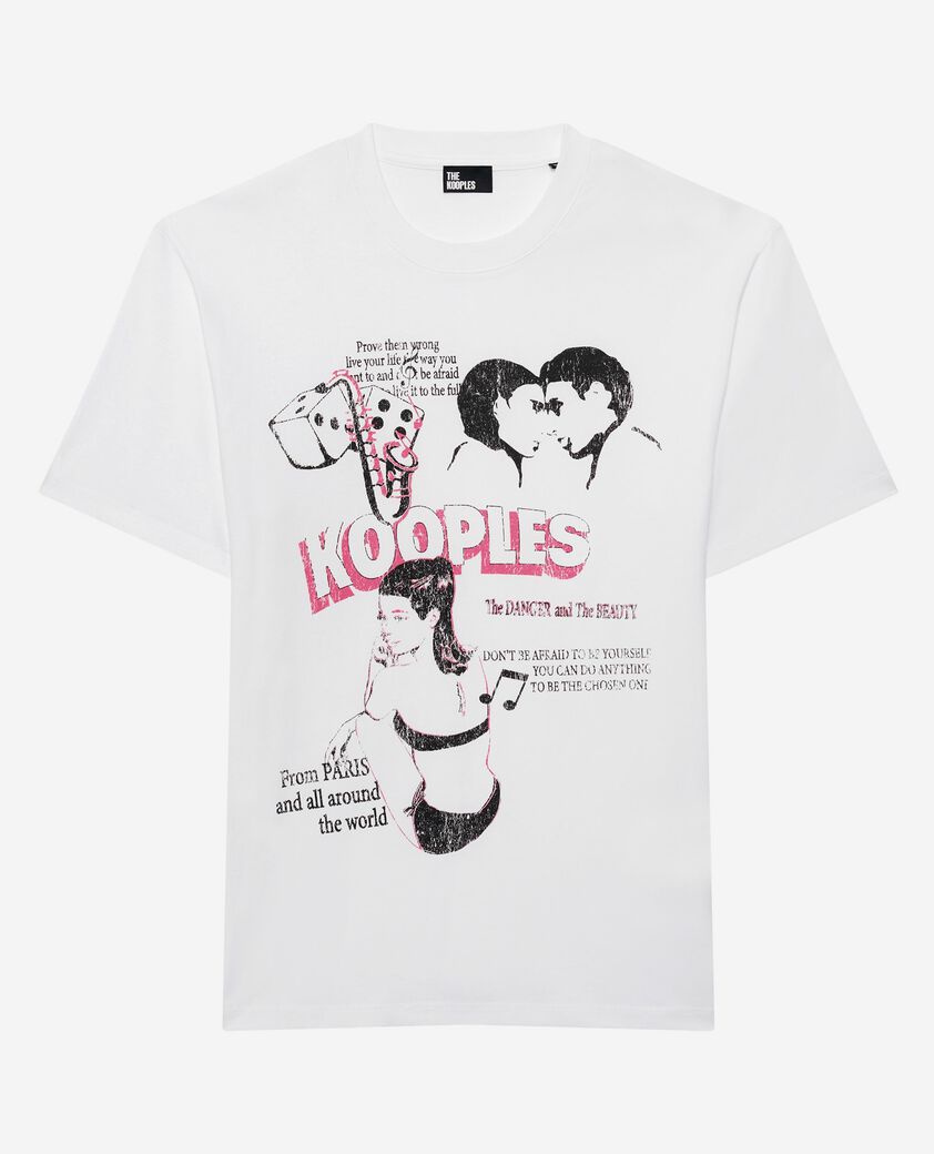 The Kooples MEN WHITE t-shirt with white screen print