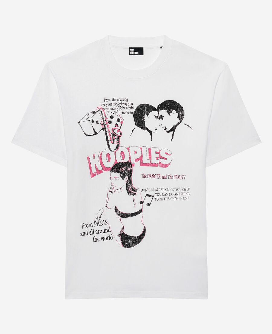 The Kooples HOMME WHITE t-shirt avec sérigraphie blanc