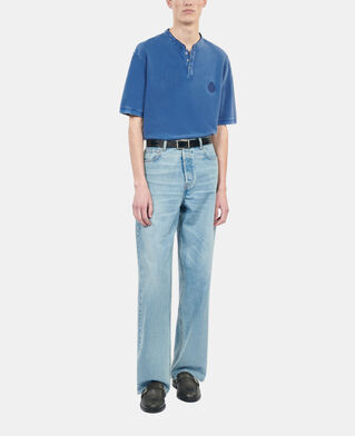 The Kooples H BLUE BRUT blue piqué cotton polo t-shirt
