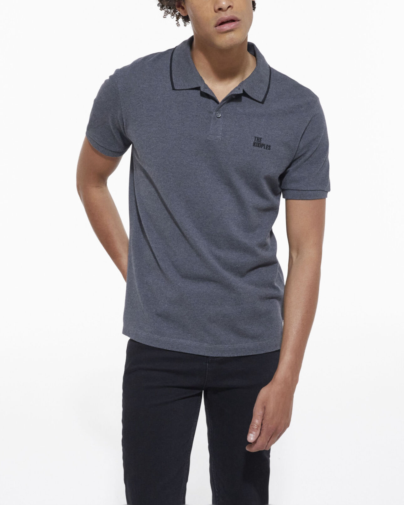 The Kooples HERREN ANTHRACITE MELANGE poloshirt grau