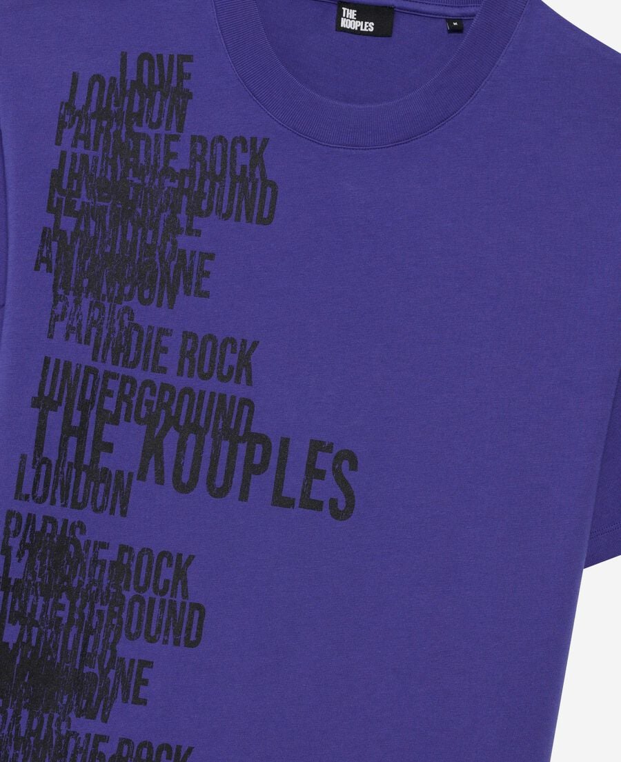 The Kooples MEN ELECTRIC BLUE t-shirt with purple screen print