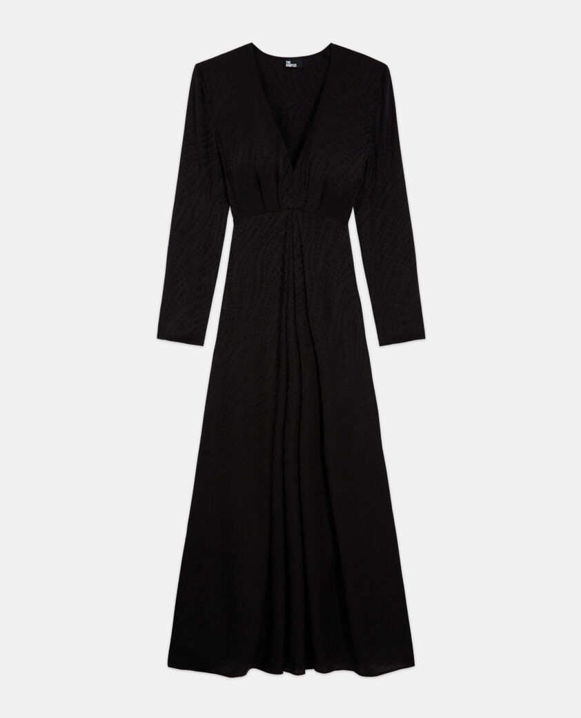 The Kooples WOMEN BLACK long printed dress