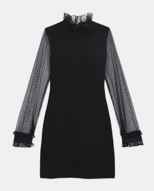 short black dress with high neck