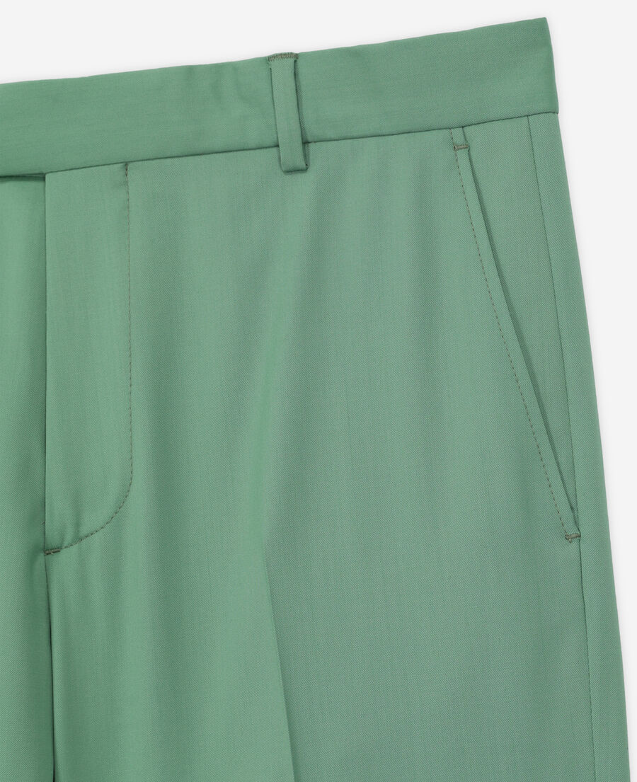green wool suit pants