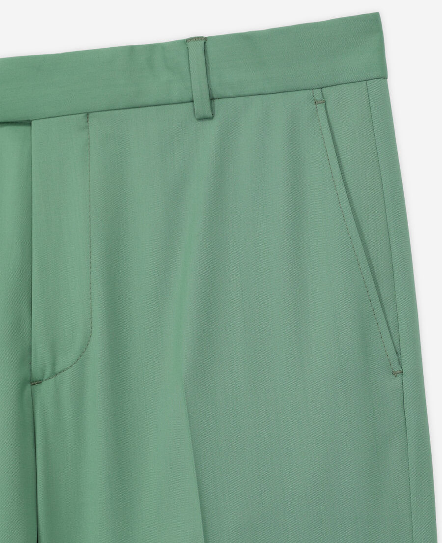pantalon de costume vert en laine