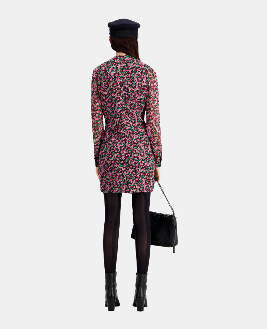 The Kooples F MULTICOLOR short printed dress with shirring
