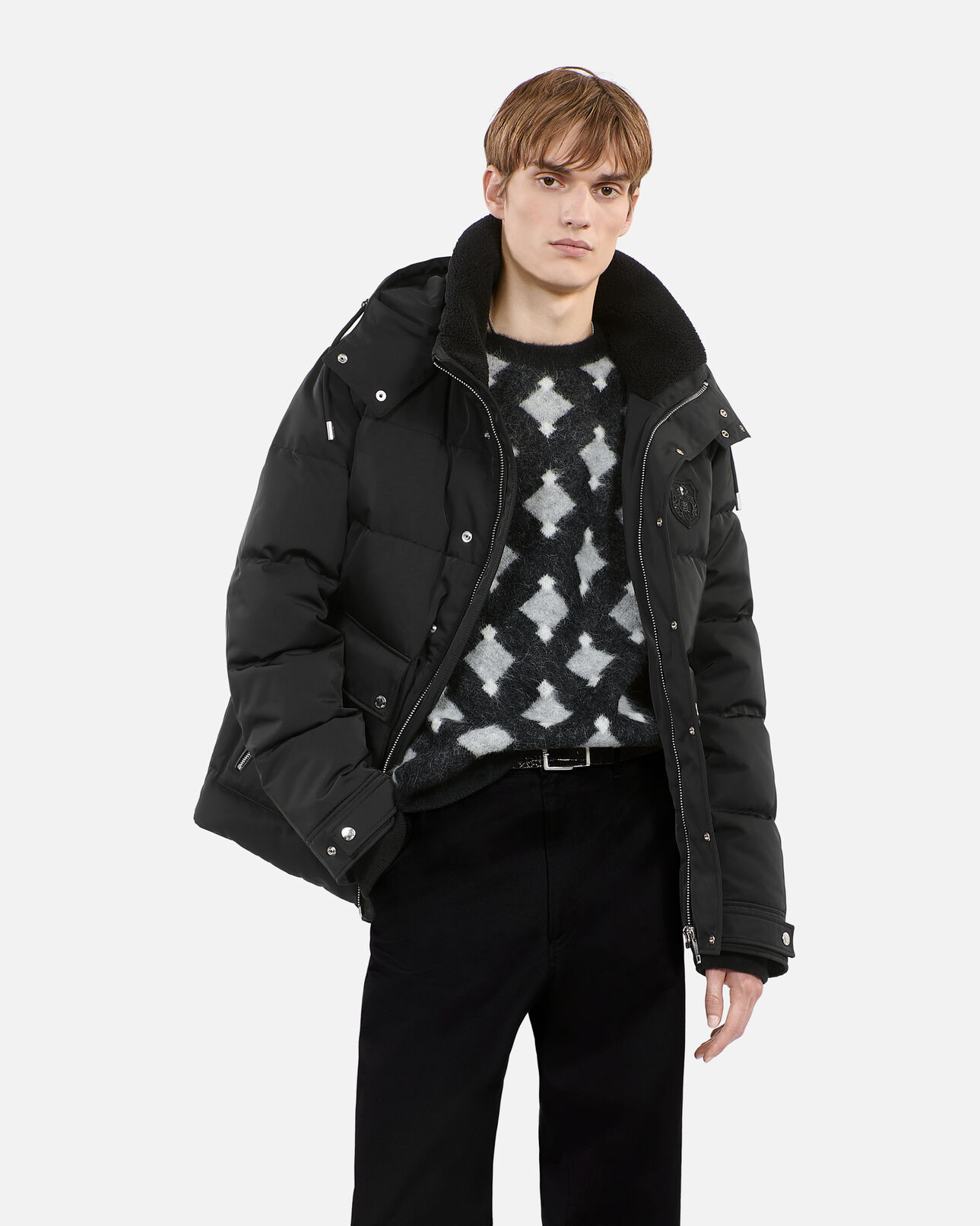 The Kooples MEN BLACK black blazon down jacket