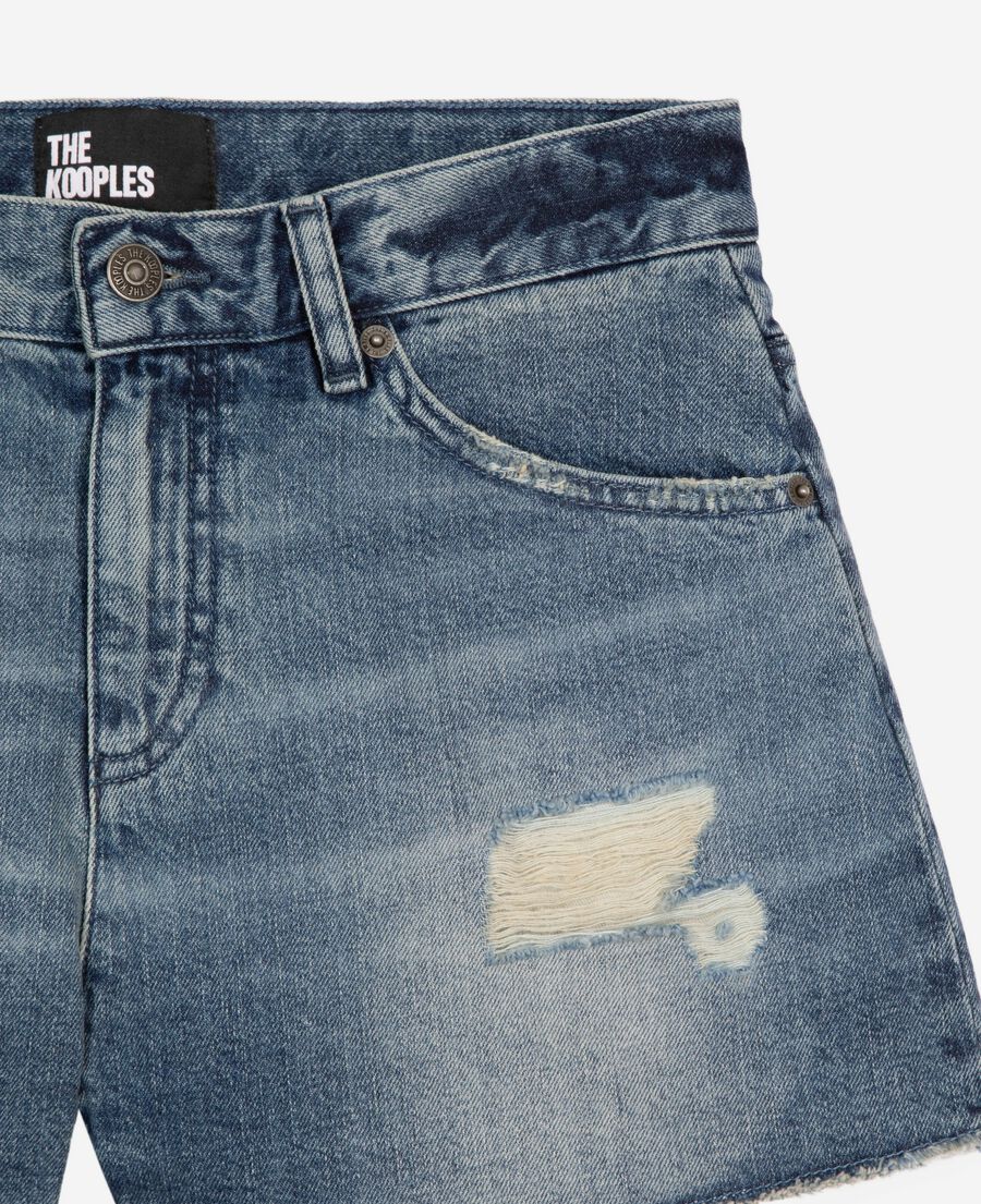 The Kooples F BABY BLUE blue denim shorts
