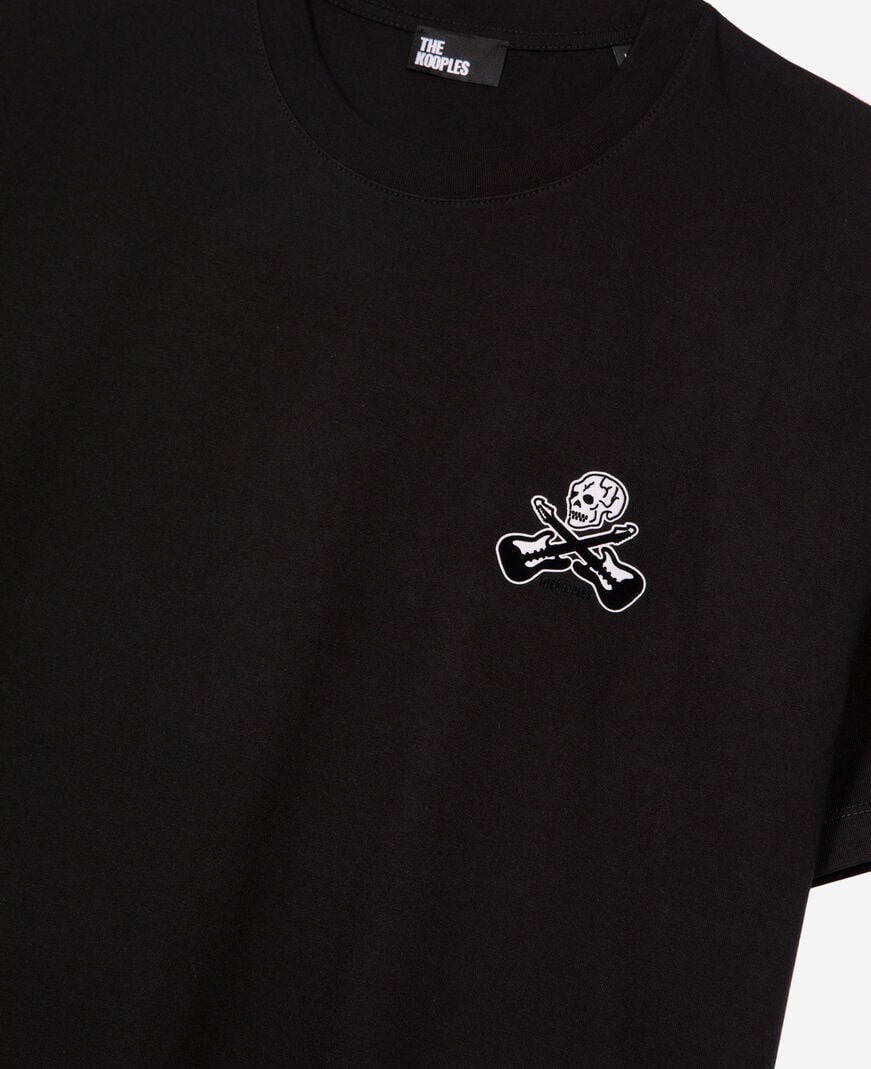 The Kooples H BLACK t-shirt with black flocking