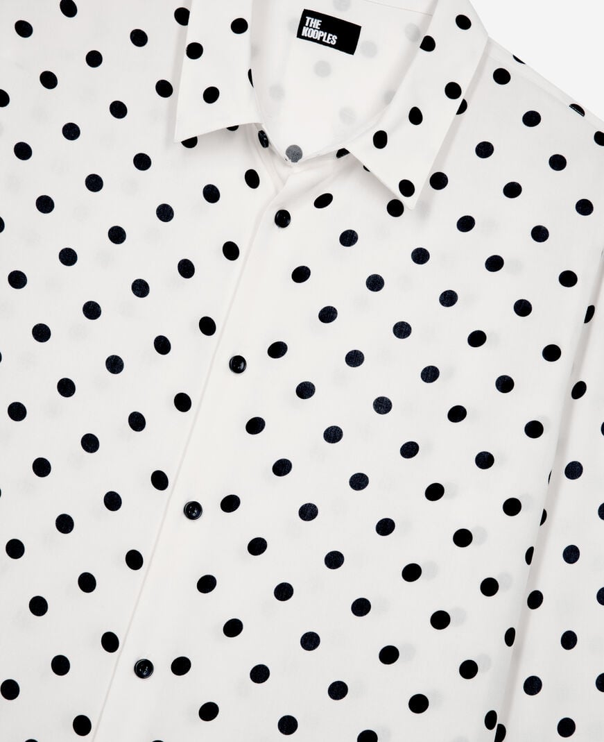 The Kooples MEN WHITE / BLACK white polka dot printed shirt