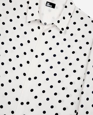 The Kooples MEN WHITE / BLACK white polka dot printed shirt