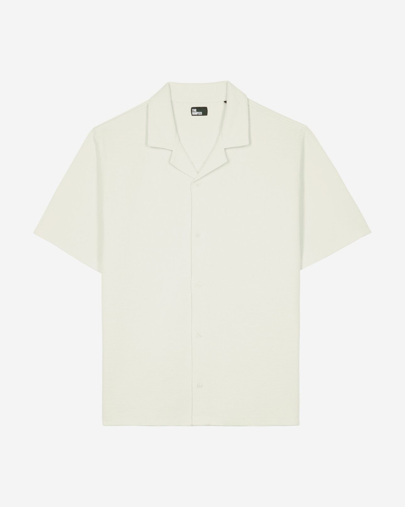 The Kooples MEN ECRU ecru honeycomb short-sleeve shirt