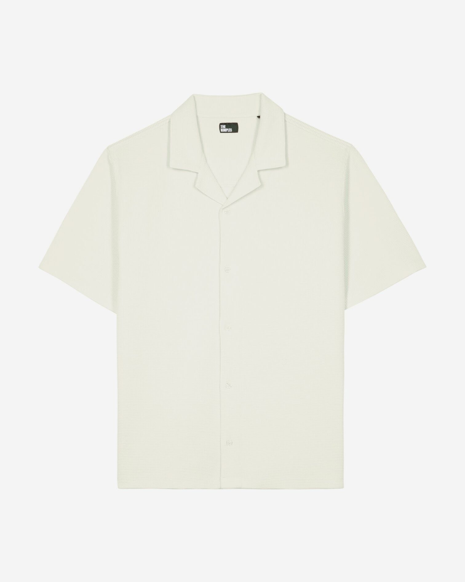 Ecru honeycomb short-sleeve shirt, ECRU, hi-res image number null