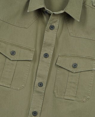 The Kooples MEN OLIVE NIGHT khaki officer style overshirt