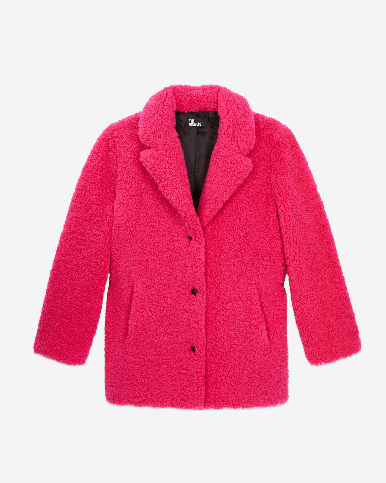 The Kooples FEMME FUSHIA manteau imitation fourrure rose