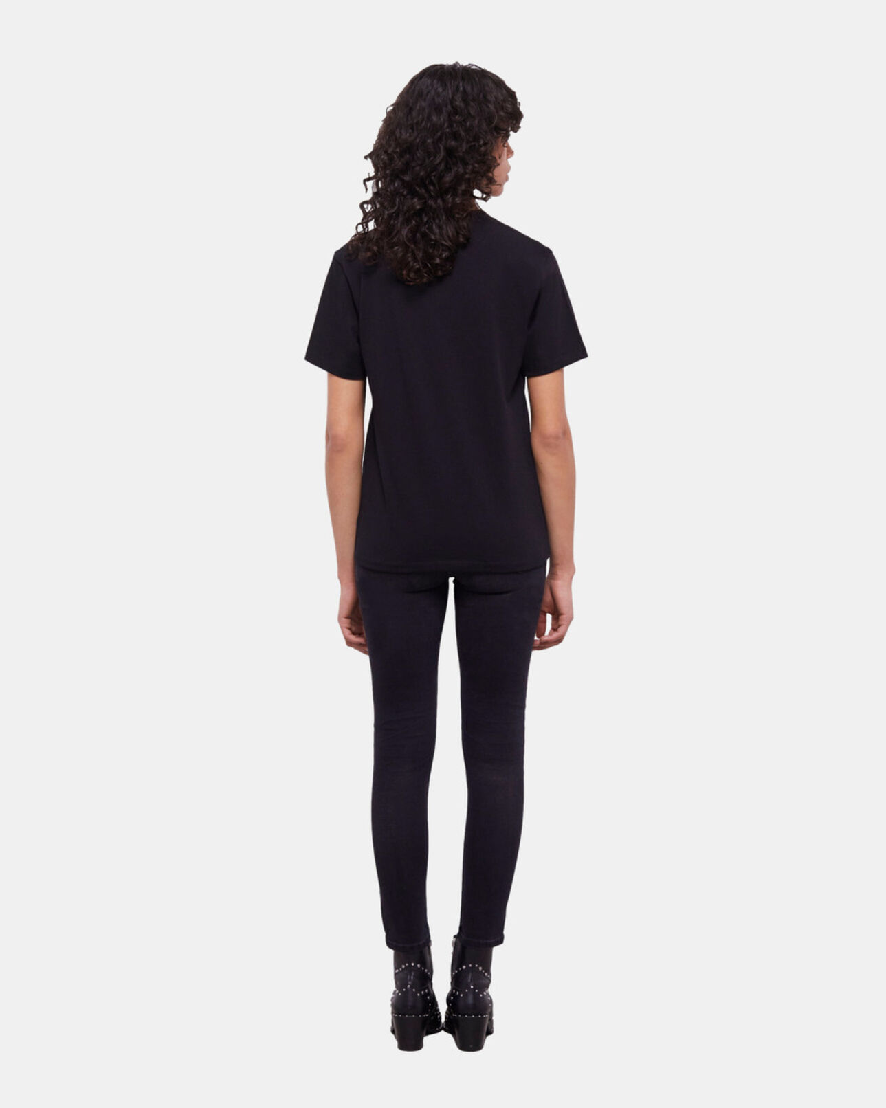 The Kooples WOMEN BLACK black t-shirt with logo