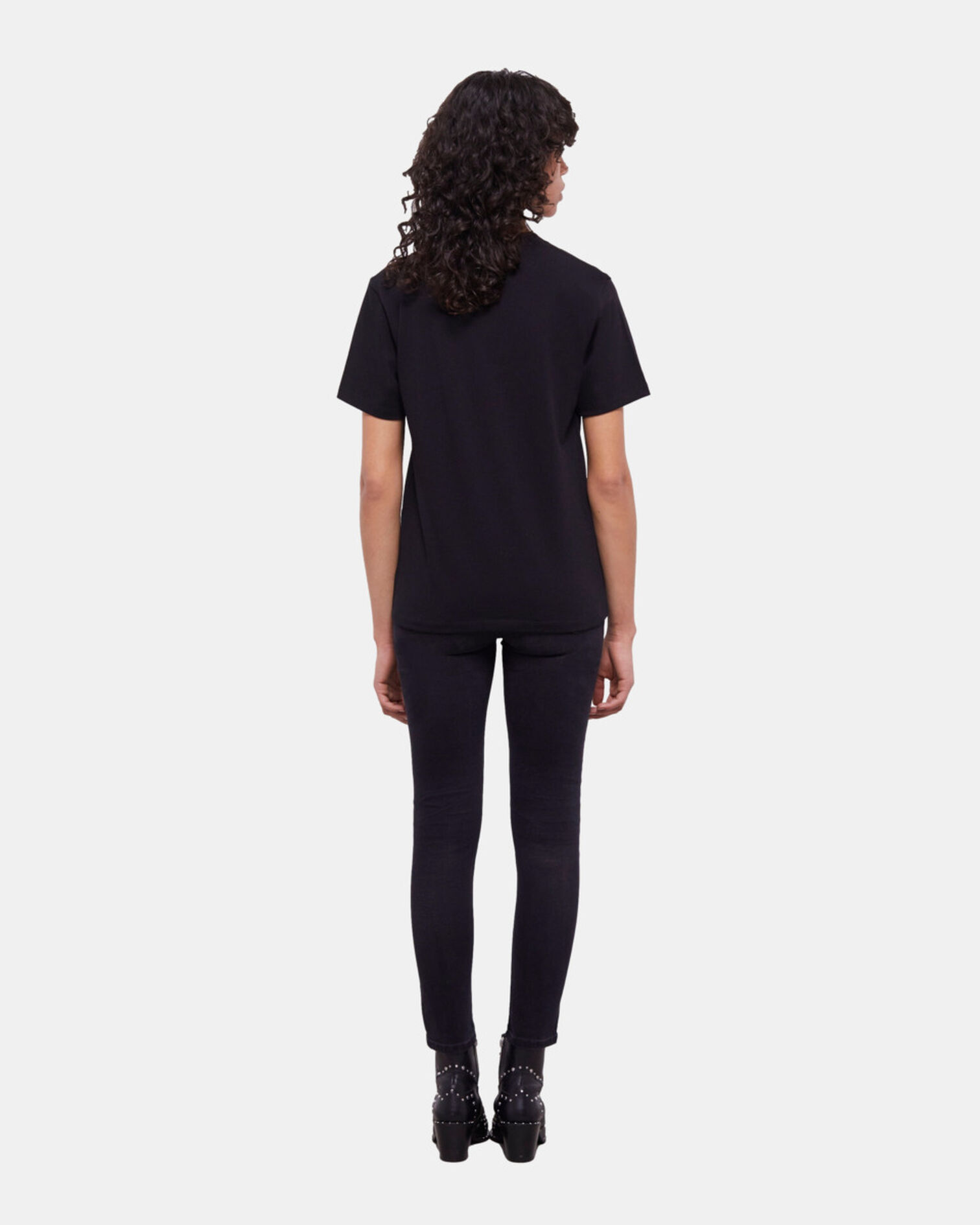 Black T-shirt with logo, BLACK, hi-res image number null