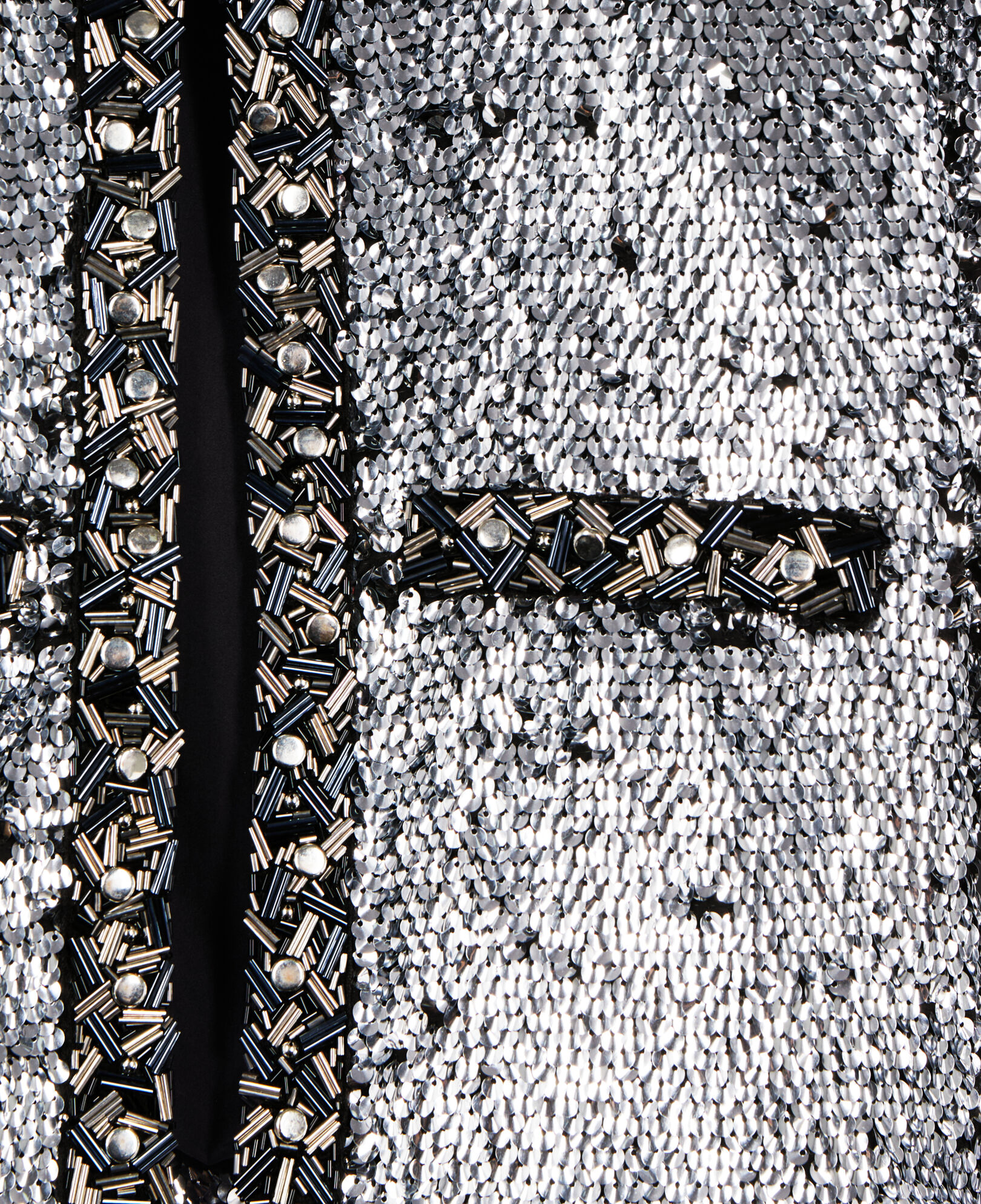 The Kooples WOMEN SILVER silver sequin and pearl jacket
