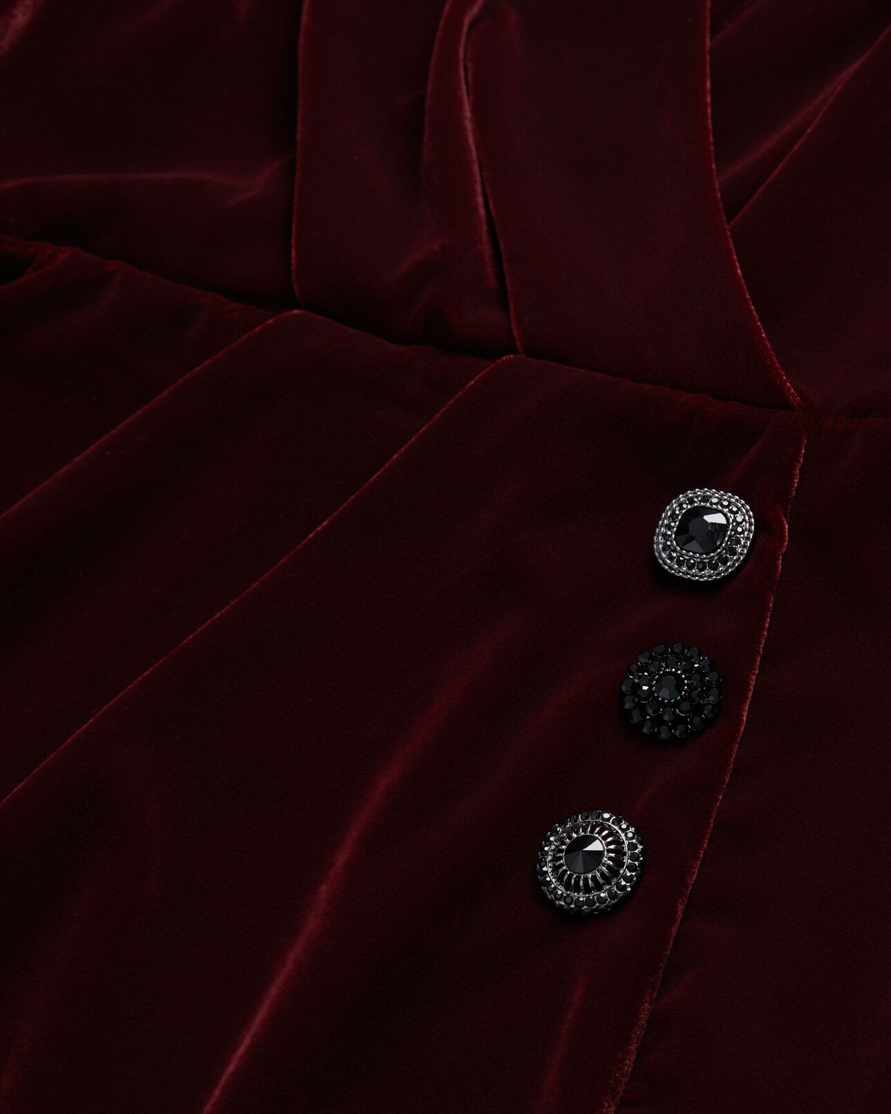 The Kooples DAMEN BURGUNDY bordeauxrotes, kurzes kleid aus samt