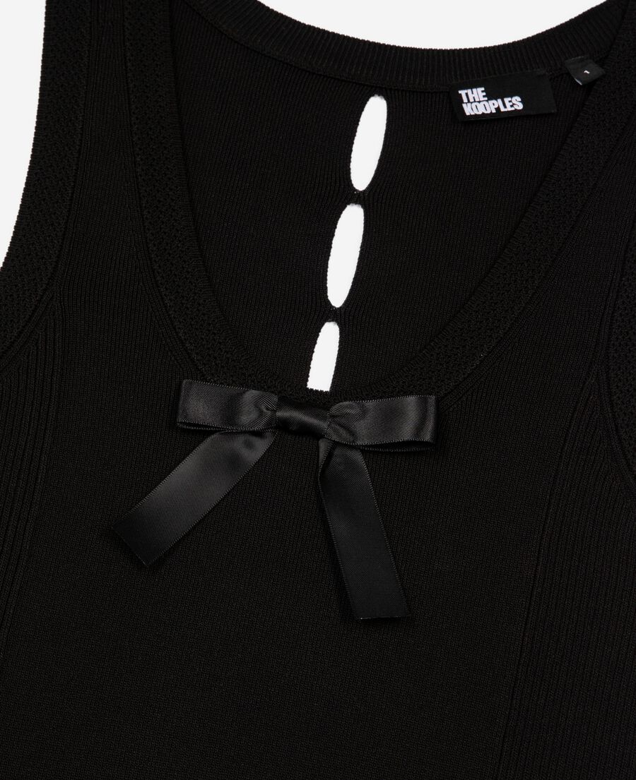 The Kooples FEMME BLACK robe longue sans manches en maille noire