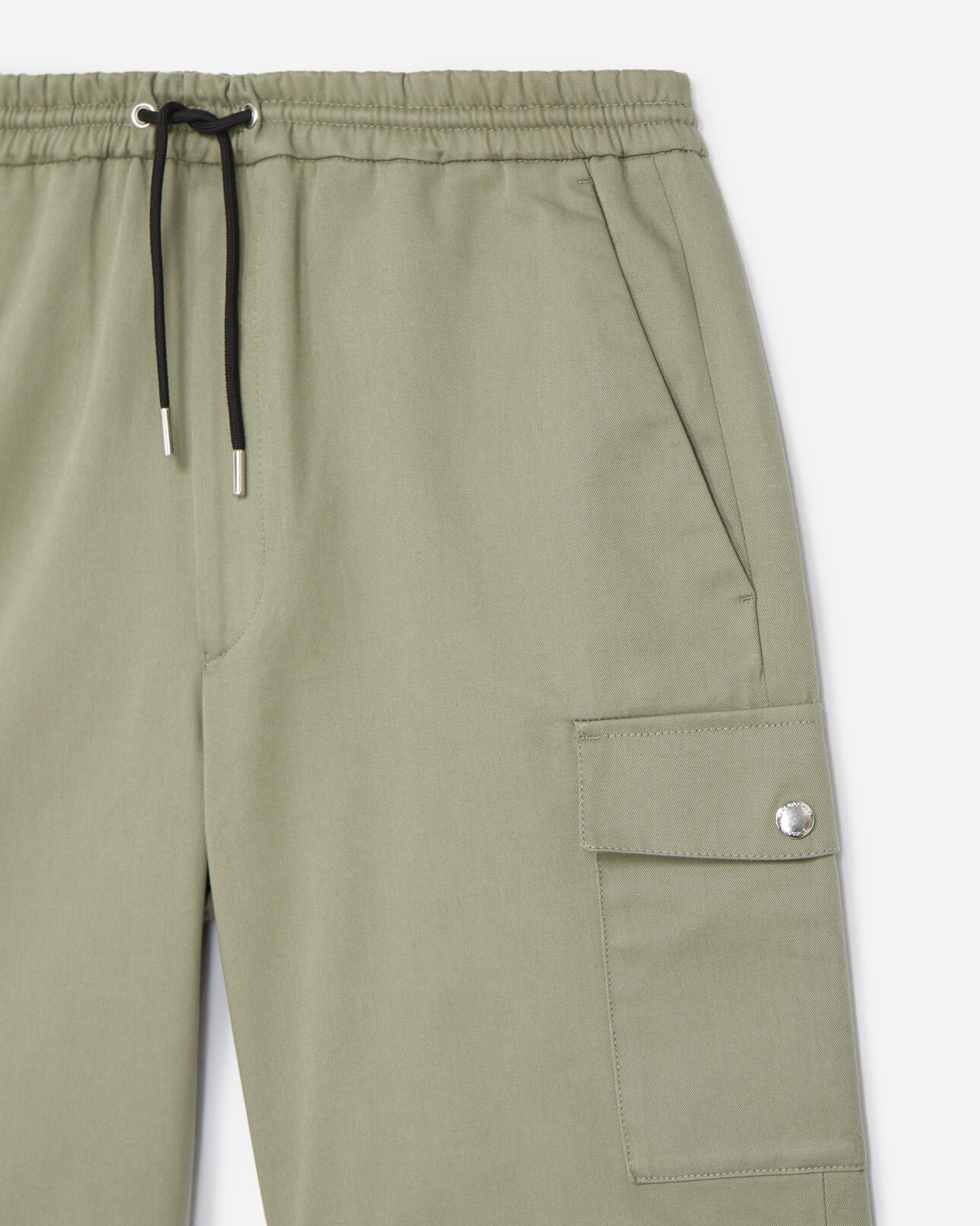 The Kooples MEN KAKI flowing khaki shorts with cargo pockets