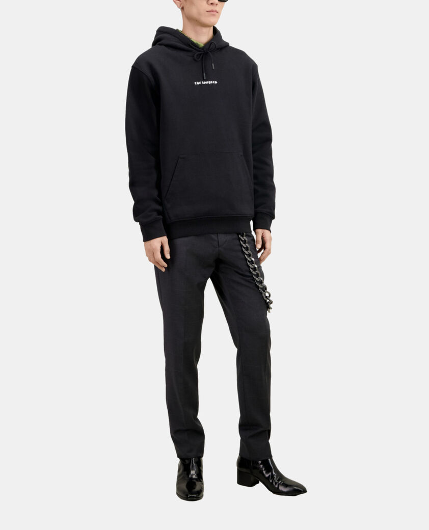The Kooples HOMME BLACK sweatshirt &agrave; capuche avec s&eacute;rigraphie noir