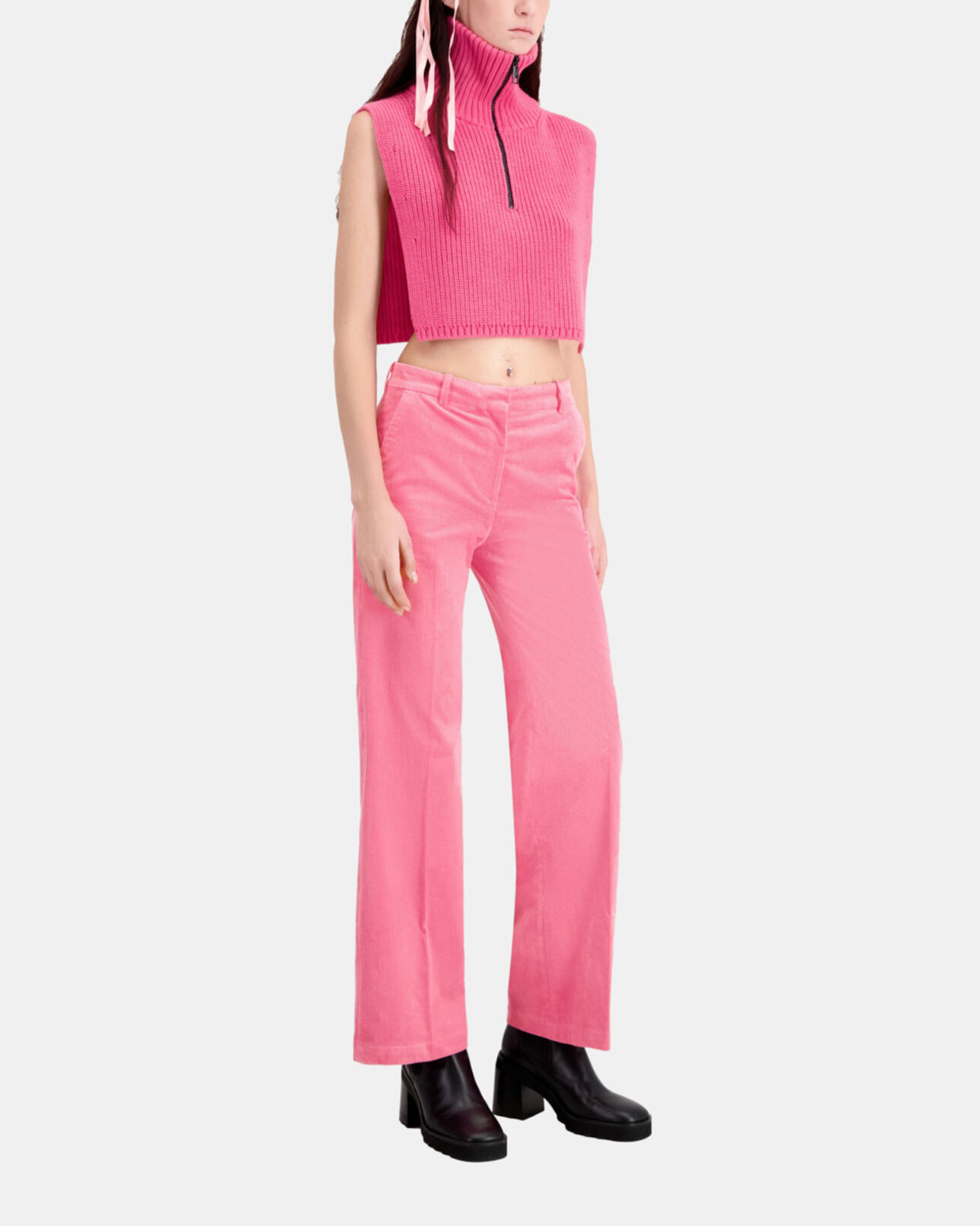 The Kooples F OLD PINK pink corduroy trousers
