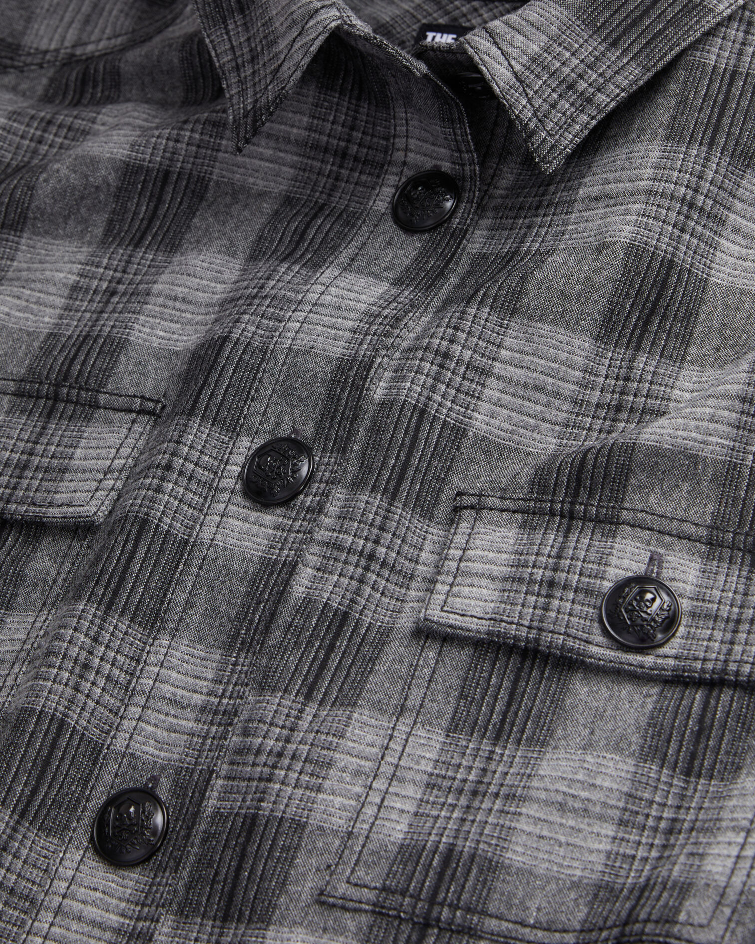 Robe chemise courte à carreaux gris, GREY BLACK, hi-res image number null