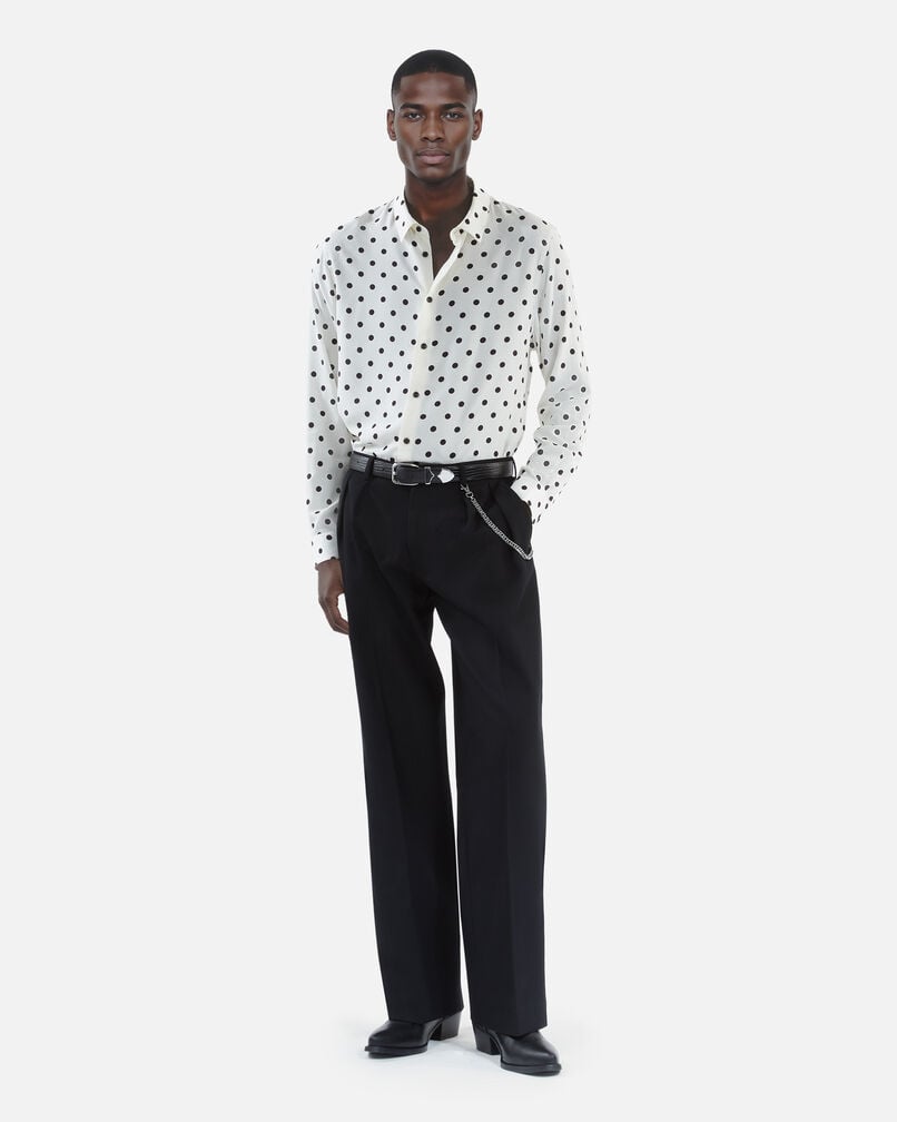 The Kooples HOMME WHITE / BLACK chemise imprimée à pois blanche
