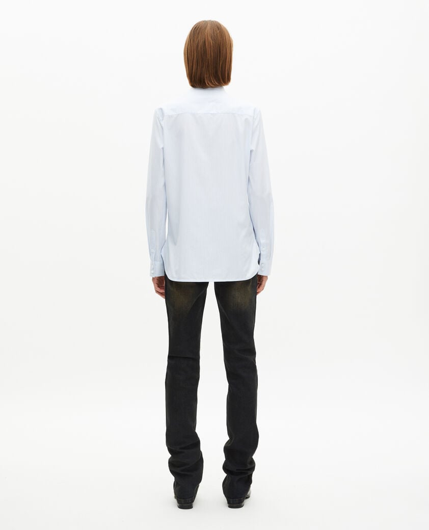 The Kooples F BLUE WHITE light blue pinstripe shirt