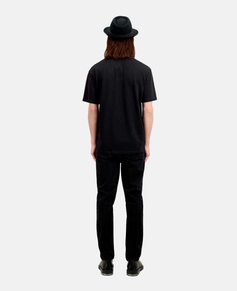 men's black t-shirt with color gradient logo serigraphy