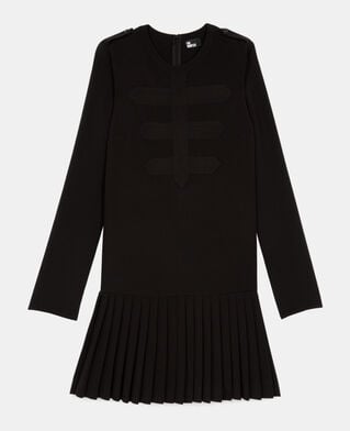 The Kooples FEMME BLACK robe courte plissée noire
