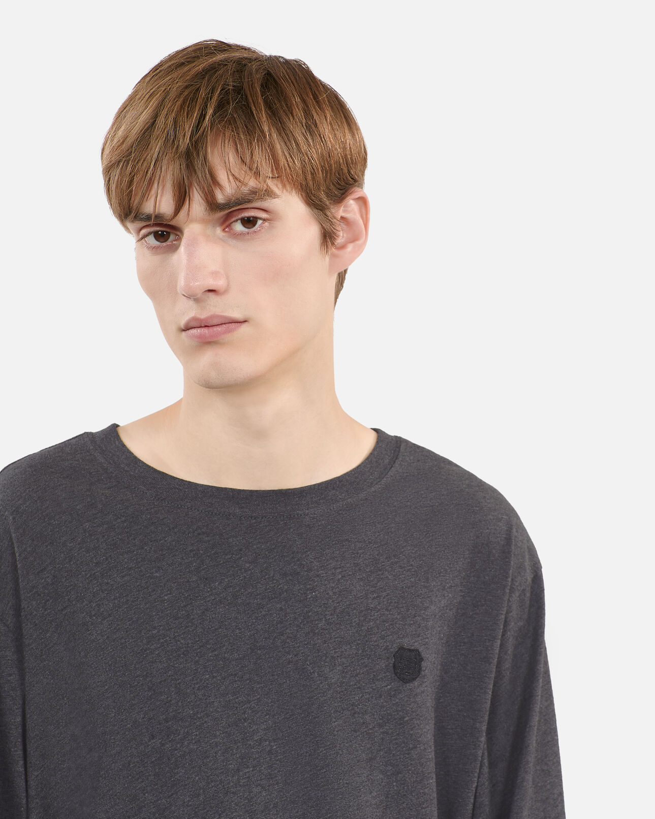 The Kooples HOMME ANTHRACITE MELANGE t-shirt manches longues gris