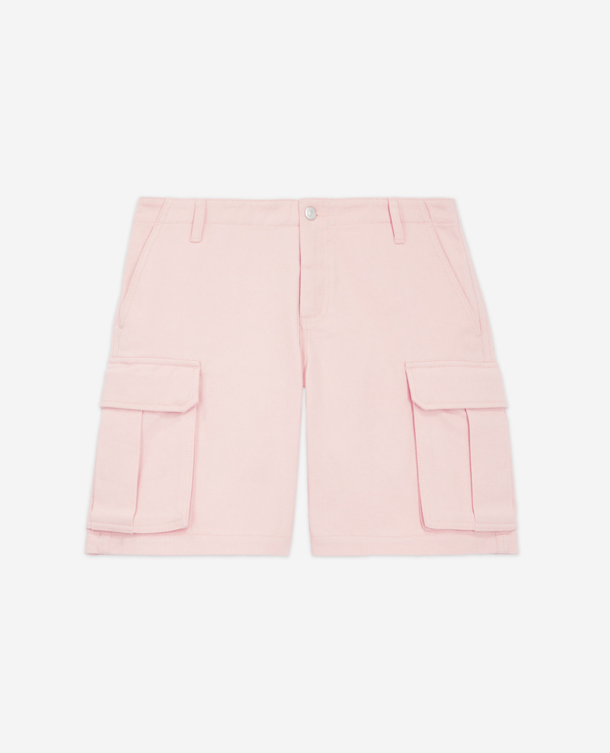 Pink organic cotton shorts with cargo pockets, LIGHT PINK, hi-res image number null