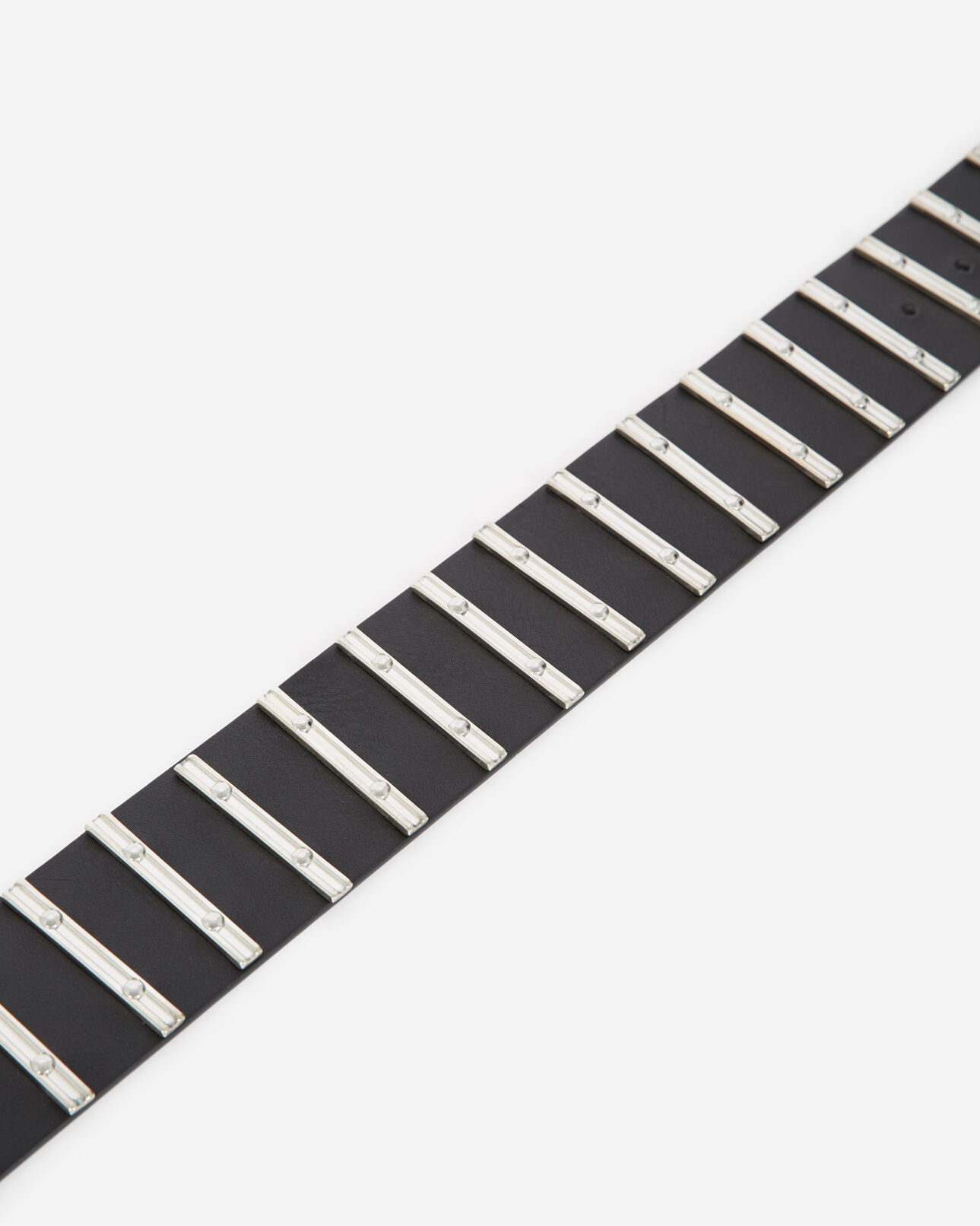 The Kooples WOMEN BLACK black skinny leather belt with silver details