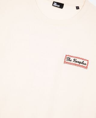 The Kooples HOMME LIGHT BEIGE t-shirt avec s&eacute;rigraphie via prony beige