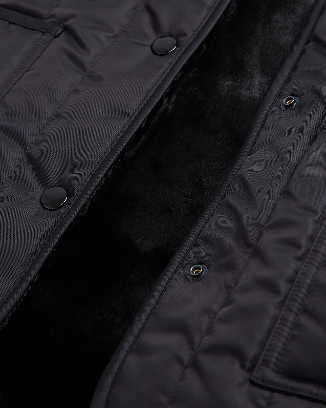 The Kooples FEMME BLACK blouson réversible en fausse fourrure noir