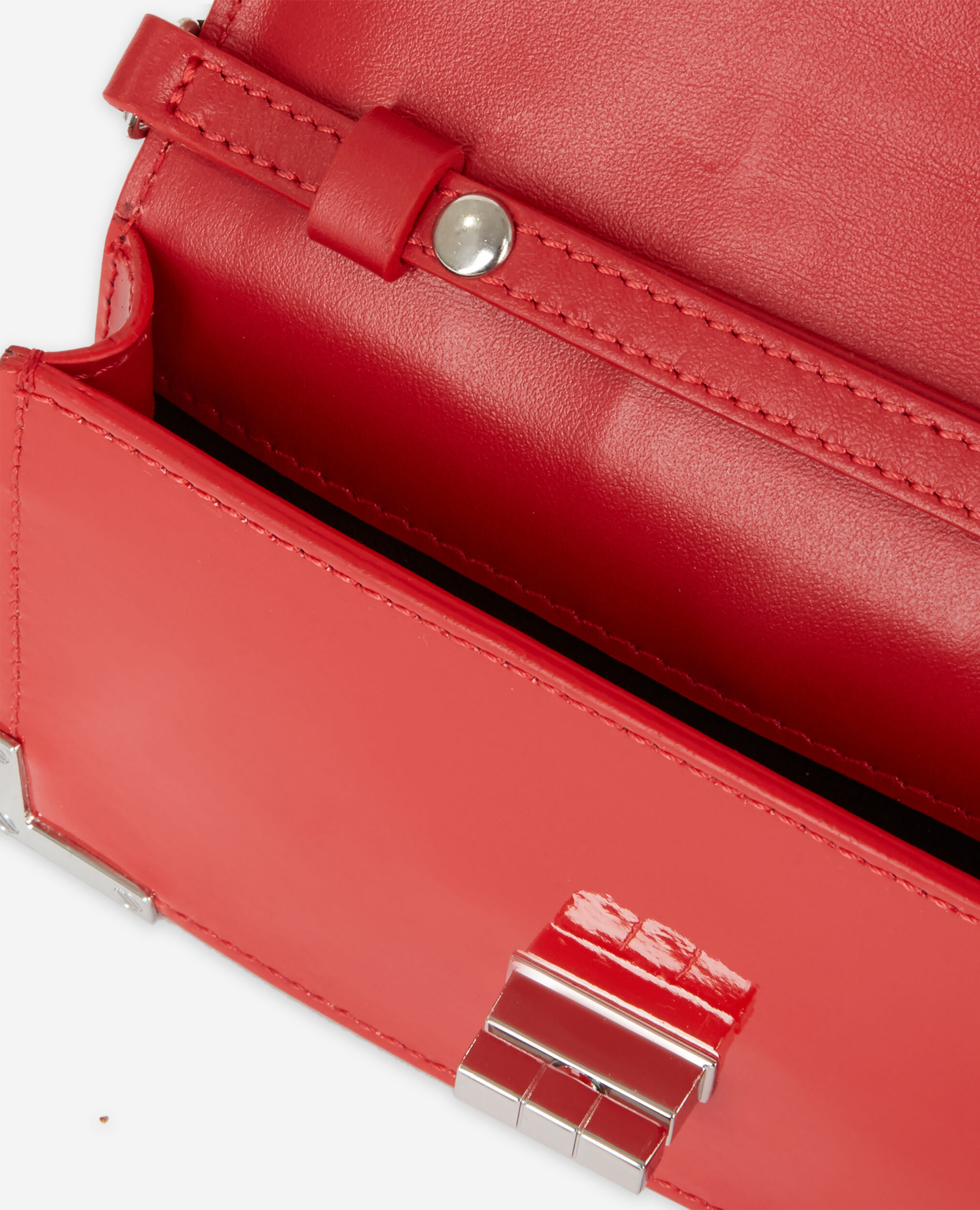 Small Emily clutch bag in red leather, RED, hi-res image number null