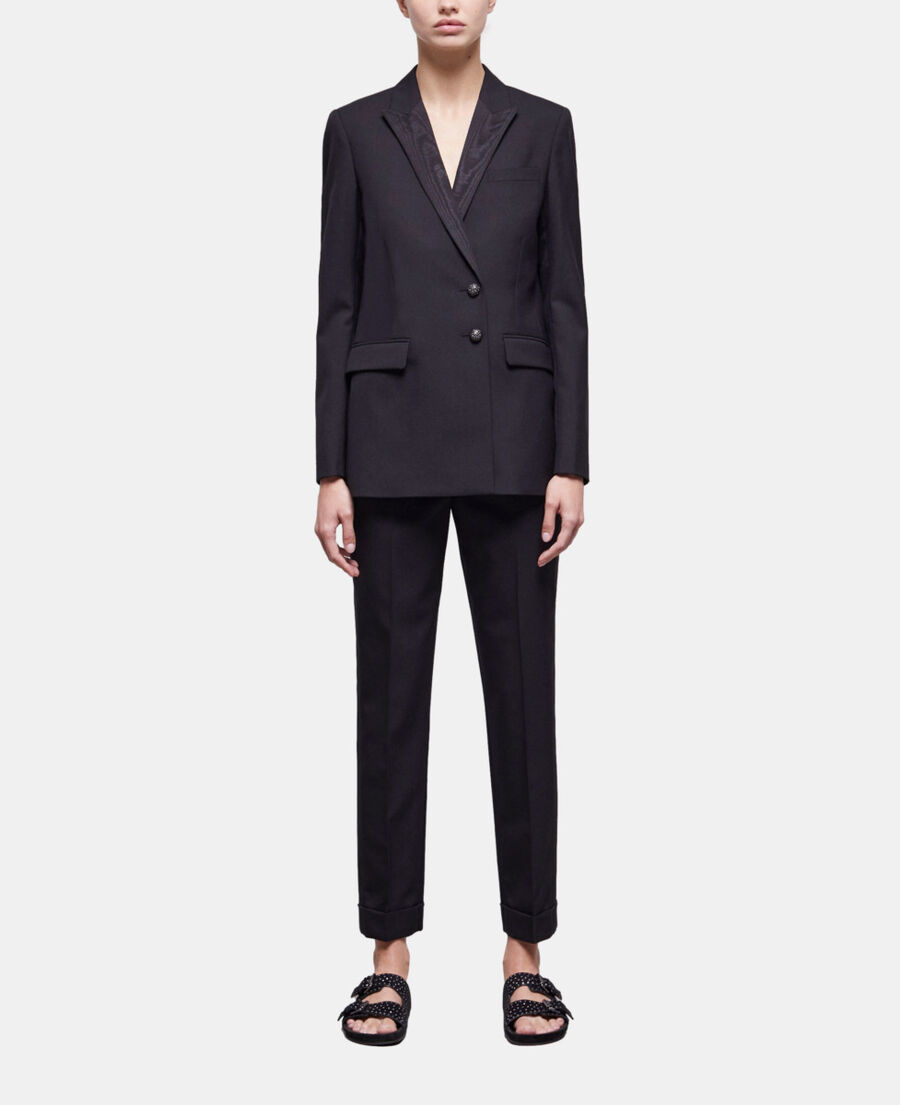 black wool suit jacket