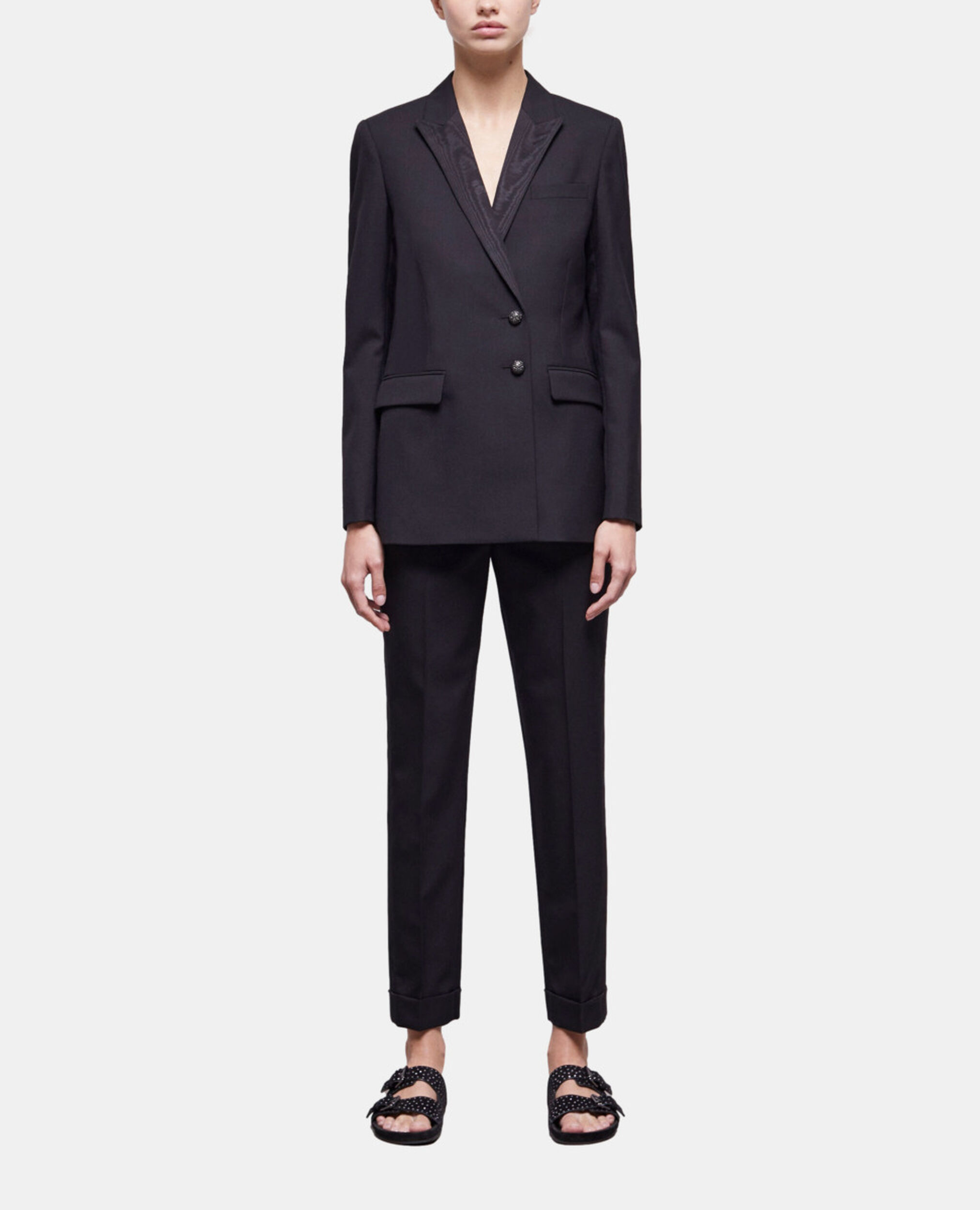 Black wool suit jacket, BLACK, hi-res image number null