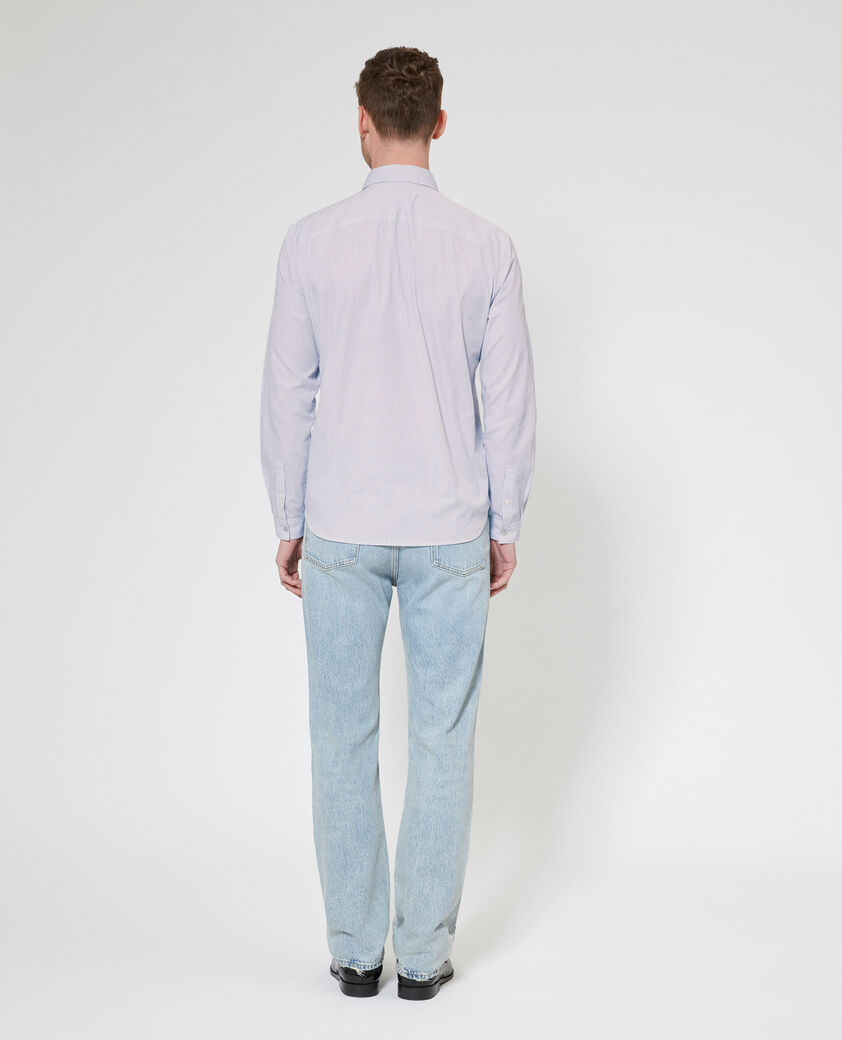 The Kooples HOMME BLACK WHITE chemise col &agrave; bride ray&eacute;e noire