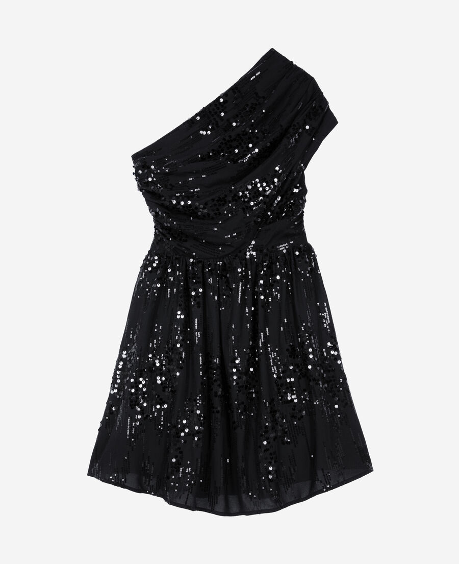 The Kooples WOMEN BLACK short black sequin dress