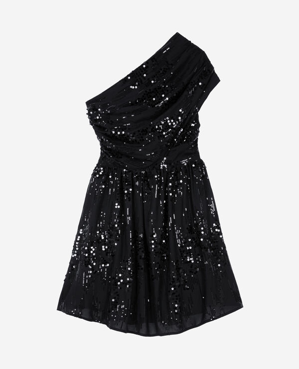 The Kooples MUJER BLACK vestido corto negro de lentejuelas