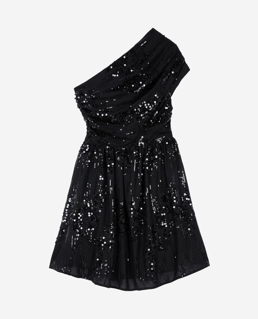 The Kooples WOMEN BLACK short black sequin dress