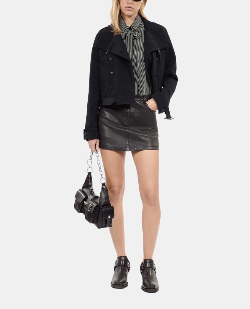 The Kooples FEMME BLACK blouson style trench noir